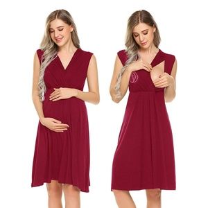Womens Maternity Nursing Breastfeeding Nightgown